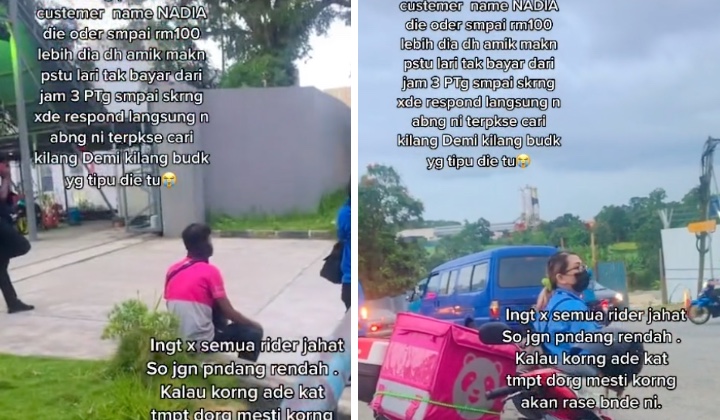 [Watch] Customer abandons food delivery man after receiving RM100 food order