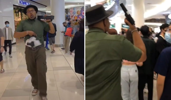 [Watch] Man wields ‘gun’ in PJ mall, police are on the hunt