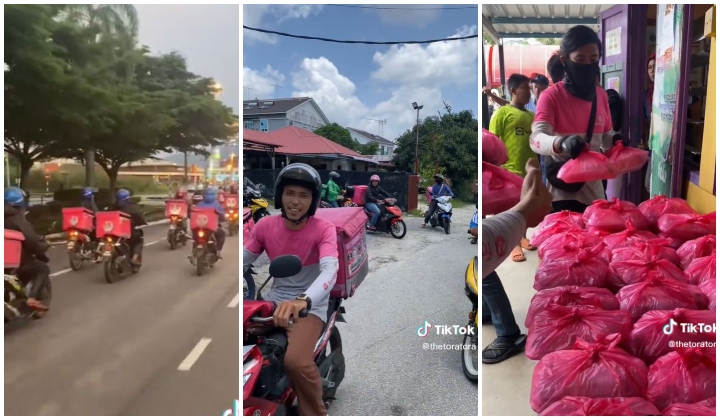 Banjir Johor: Rider Penghantar Makanan Bantu Agih Bantuan Kepada Mangsa Terjejas Di PPS