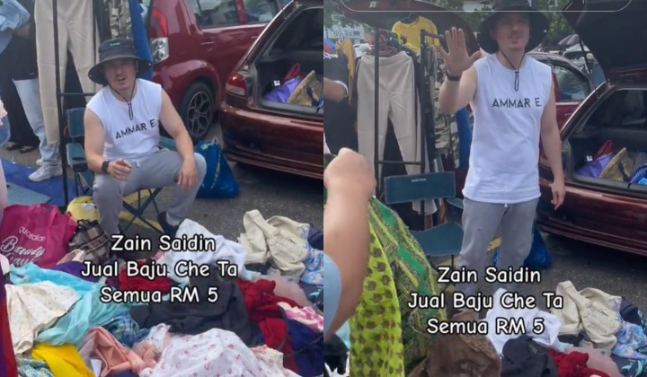 [Video] Gelagat Zain Saidin Jual Baju Che Ta Harga RM5 Di Carboot Sale Buat Ramai Netizen Terhibur
